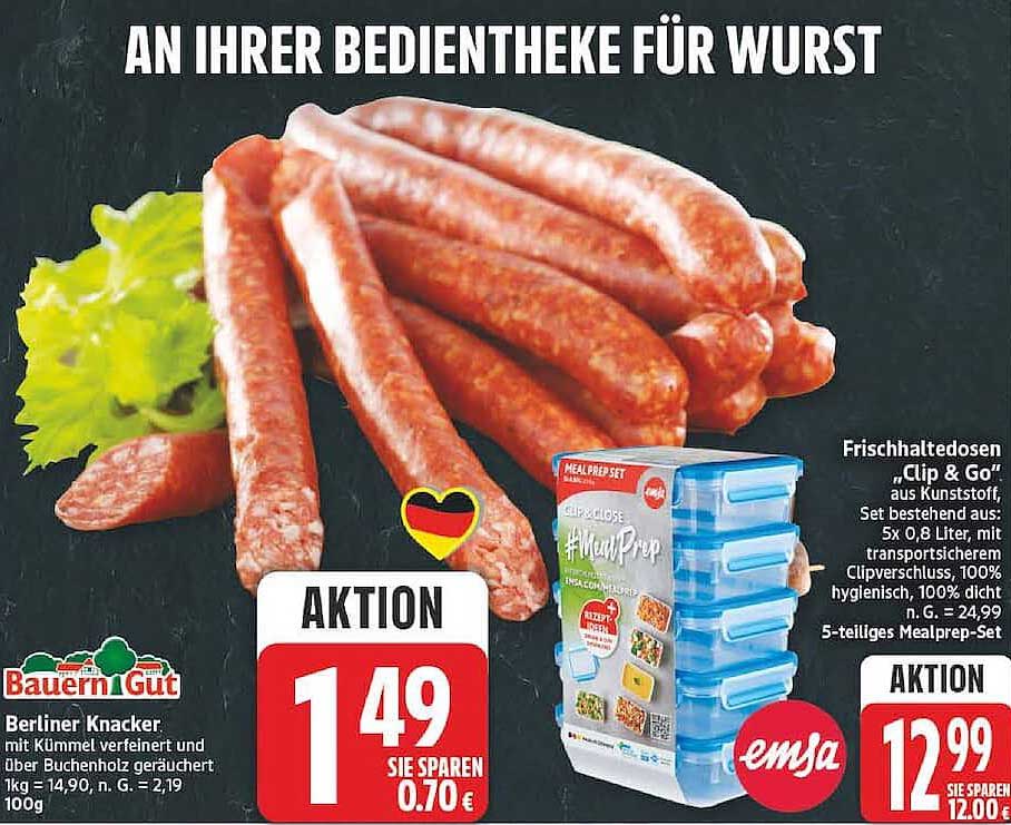 Berliner Knacker mit Kümmel verfeinert und über Buchenholz geräuchert