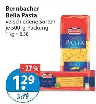 Bernbacher Bella Pasta verschiedene Sorten je 500-g-Packung 1 kg = 2.58