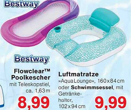 Bestway Flowclear™ Poolkescher mit Teleskopstiel, ca. 1,63 m