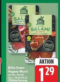 Billie Green Vegane Wurst Vegan Salam