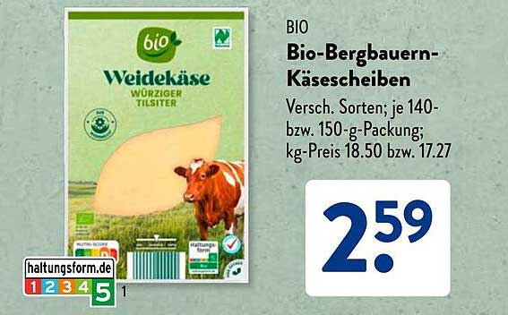 BIO Bio-Bergbauern-Käsescheiben