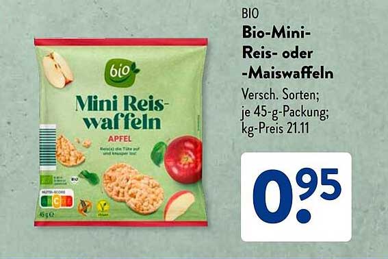 Bio-Bio-Mini-Reis- oder -Maiswaffeln