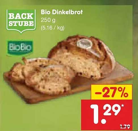 Bio Dinkelbrot 250 g (5.16 / kg)