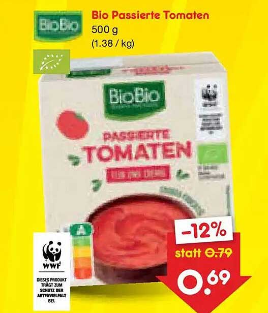 Bio Passierte Tomaten 500 g (1.38 / kg)
