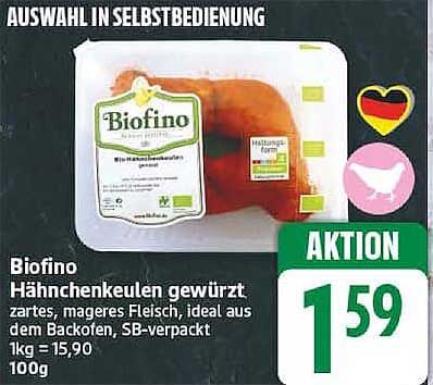 Biofino Hähnchenkeulen gewürzt