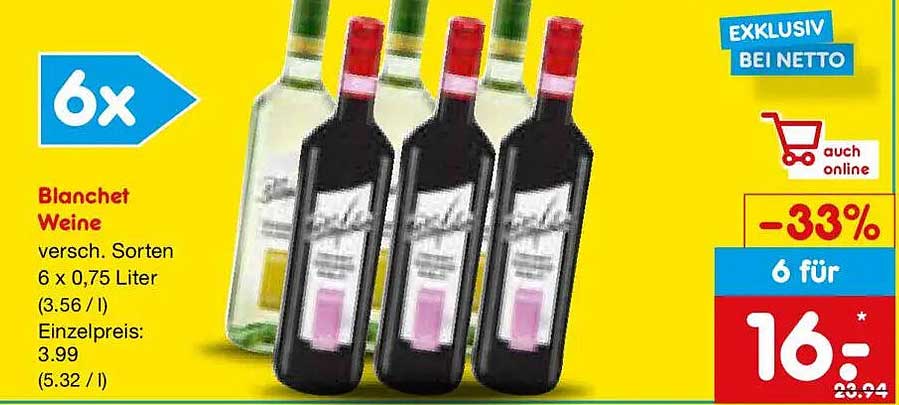 Blanchet Weine versch. Sorten 6 x 0,75 Liter
