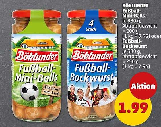 BÖKLUNDER Fußball-Mini-Balls oder Fußball-Bockwurst