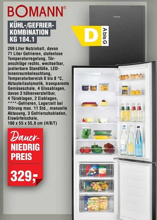 BOMANN KÜHL-/GEFRIER-KOMBINATION KG 184.1