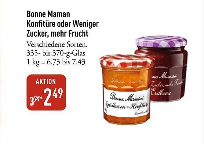 Bonne Maman Konfitüre oder Weniger Zucker, mehr Frucht