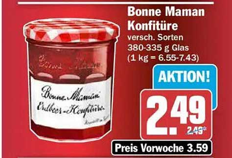 Bonne Maman Konfitüre versch. Sorten 380-335 g Glas (1 kg = 6.55-7.43)