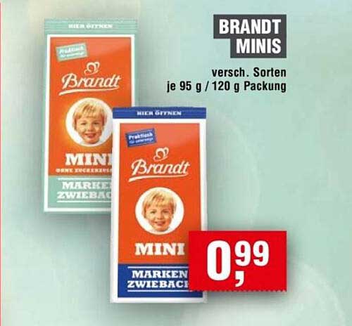 BRANDT MINIS versch. Sorten je 95 g / 120 g Packung