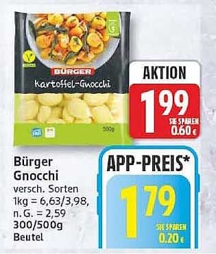 Bürger Gnocchi versch. Sorten 300/500g Beutel