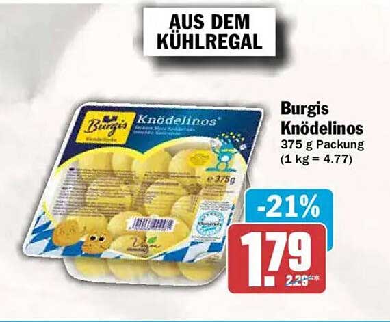 Burgis Knödelinos 375 g Packung (1 kg = 4.77)
