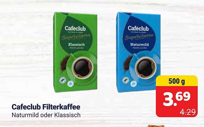 Cafeclub Filterkaffee Naturmild oder Klassisch