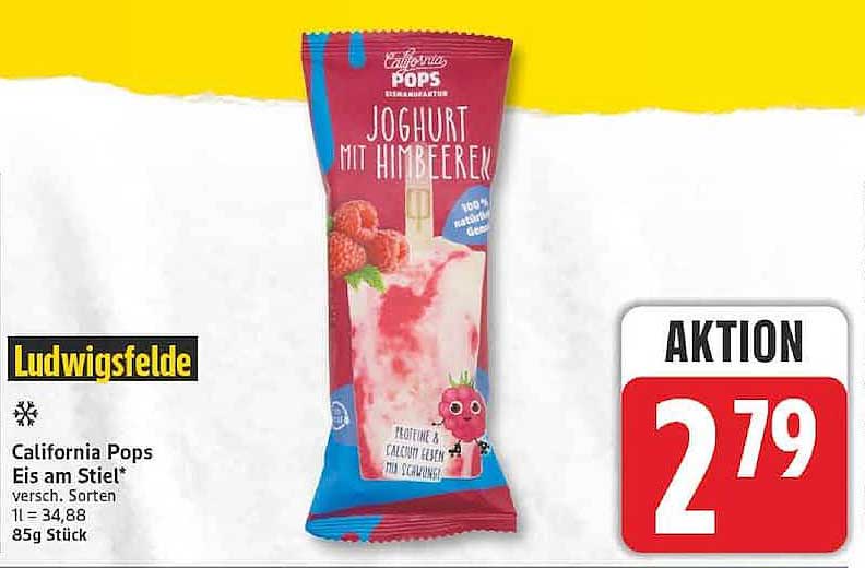 California Pops Eis am Stiel* versch. Sorten 1l = 34,88 85g Stück