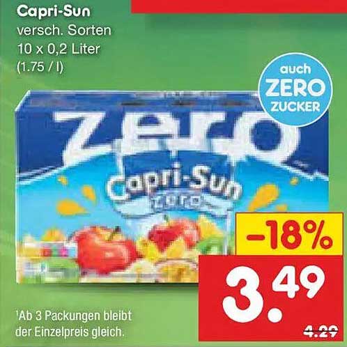 Capri-Sun versch. Sorten 10 x 0,2 Liter (1.75 /l)