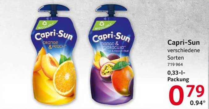 Capri-Sun verschiedene Sorten 0,33-l-Packung