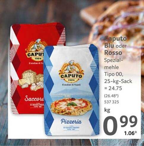 Caputo Blu oder Rosso Spezialmehle Tipo 00, 25-kg-Sack = 24.75