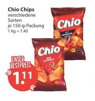 Chio Chips verschiedene Sorten je 150-g-Packung 1 kg = 7.40