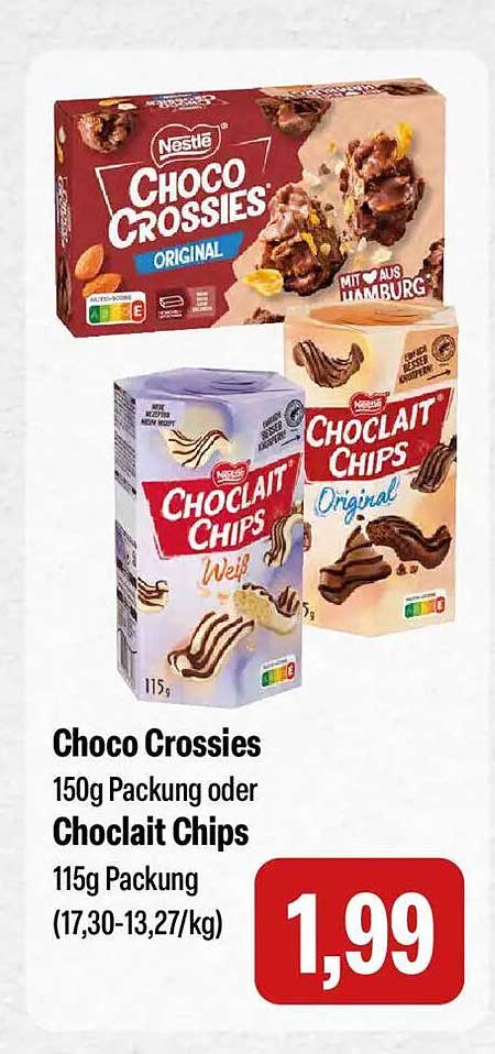 Choco Crossies 150g Packung oder Choclait Chips 115g Packung