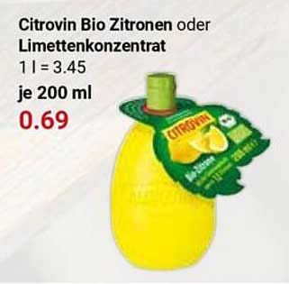 Citrovin Bio Zitronen oder Limettenkonzentrat