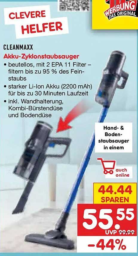 CLEANMAXX Akku-Zyklonstaubsauger