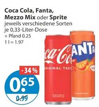 Coca Cola, Fanta, Mezzo Mix oder Sprite