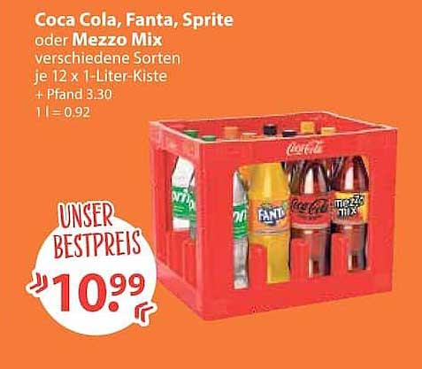Coca Cola, Fanta, Sprite oder Mezzo Mix
