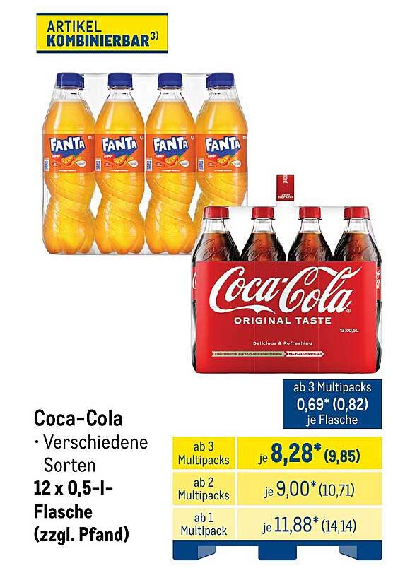 Coca-Cola • Verschiedene Sorten 12 x 0,5-l-Flasche (zzgl. Pfand)