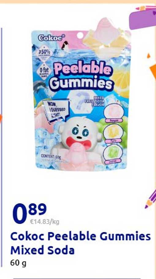 Cokoc Peelable Gummies Mixed Soda