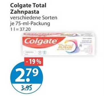 Colgate Total Zahnpasta verschiedene Sorten je 75-ml-Packung 1 l = 37.20