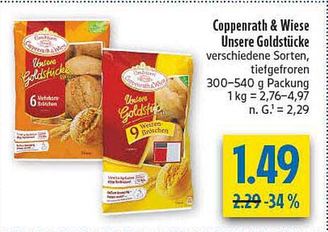 Coppenrath & Wiese Unsere Goldstücke verschiedene Sorten, tiefgefroren 300–540 g Packung 1 kg = 2,76–4,97 n. G. = 2,29
