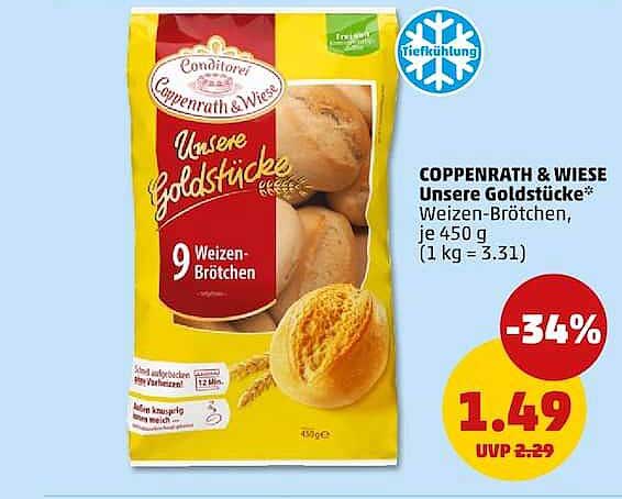 COPPENRATH & WIESE Unsere Goldstücke* Weizen-Brötchen, je 450 g (1 kg = 3.31)