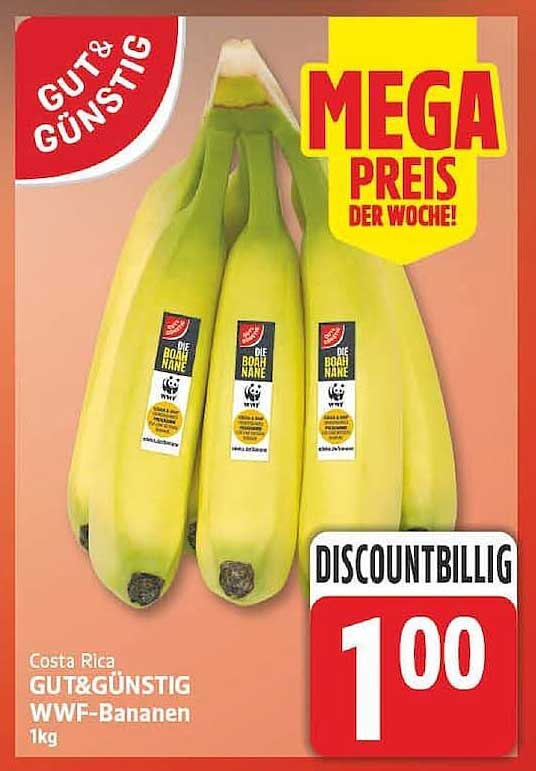 Costa Rica GUT&GÜNSTIG WWF-Bananen 1kg