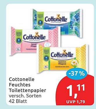 Cottonelle Feuchtes Toilettenpapier versch. Sorten 42 Blatt