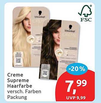 Creme Supreme Haarfarbe versch. Farben Packung