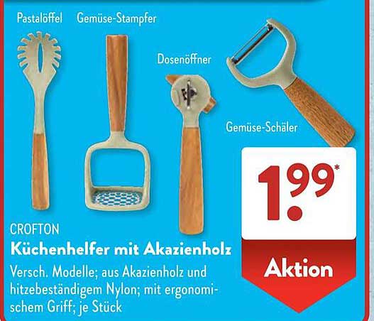 CROFTON Küchenhelfer mit Akazienholz