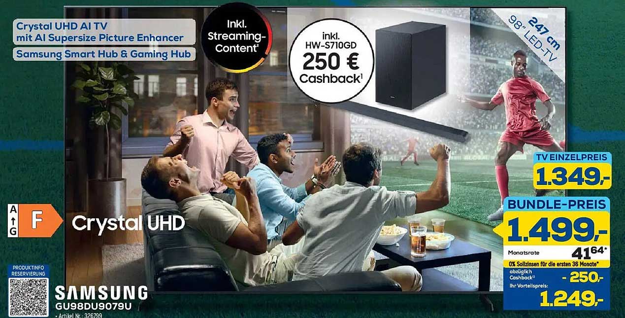 Crystal UHD AI TV mit AI Supersize Picture Enhancer