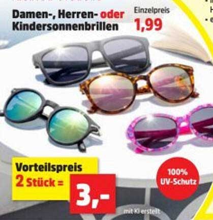 Damen-, Herren- oder Kindersonnenbrillen