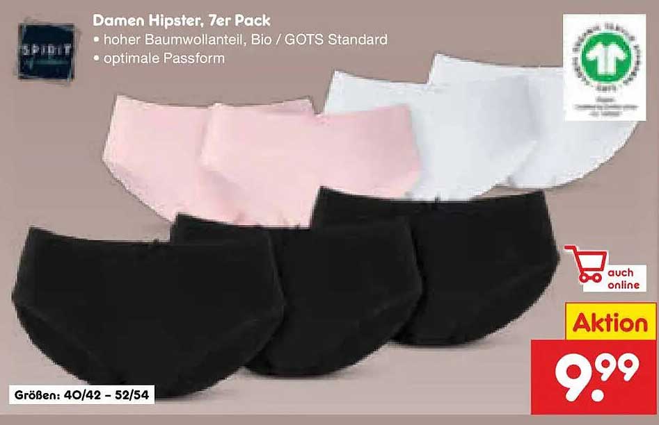 Damen Hipster, 7er Pack