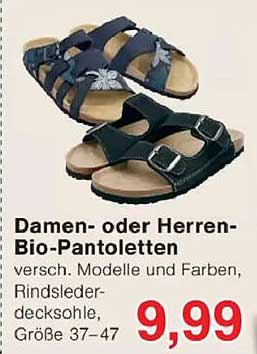 Damen- oder Herren-Bio-Pantoletten