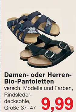 Damen- oder Herren-Bio-Pantoletten
