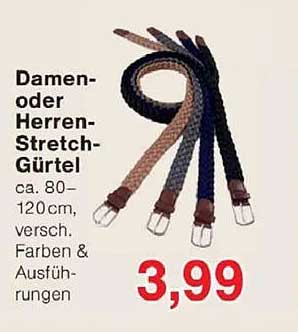 Damen- oder Herren-Stretch-Gürtel