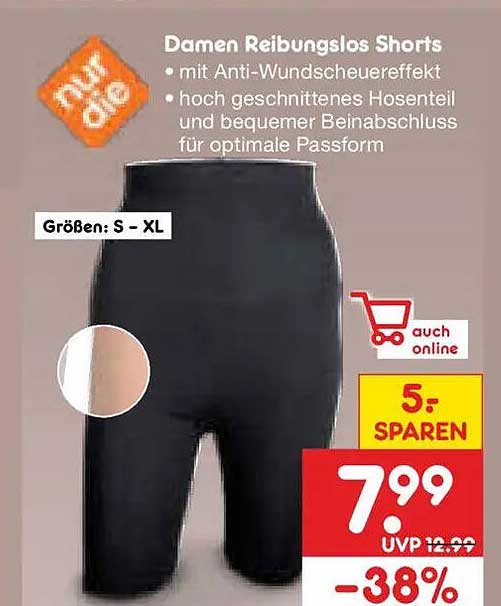 Damen Reibungslos Shorts