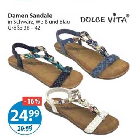 Damen Sandale in Schwarz, Weiß und Blau Größe 36 – 42