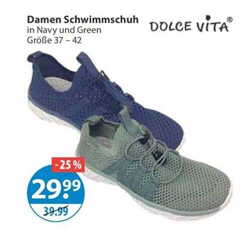 Damen Schwimmschuh in Navy und Green Größe 37 – 42