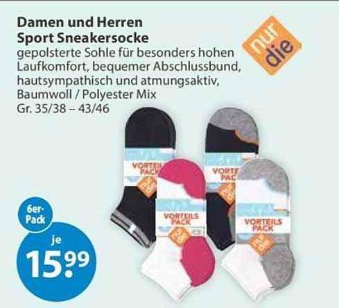 Damen und Herren Sport Sneakersocke