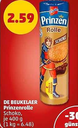 DE BEUKELAER Prinzenrolle Schoko, je 400 g (1 kg = 6.48)