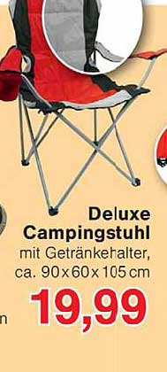Deluxe Campingstuhl mit Getränkehalter, ca. 90 x 60 x 105 cm