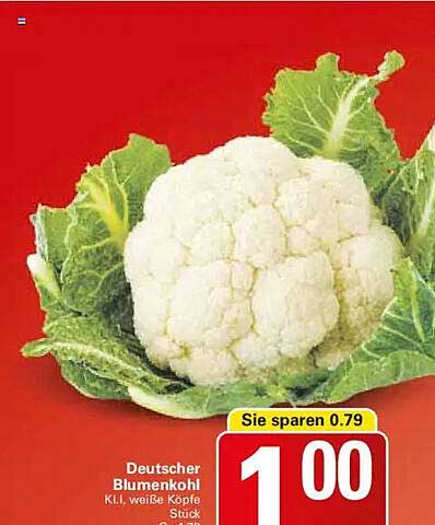 Deutscher Blumenkohl Kl.I, weiße Köpfe Stück